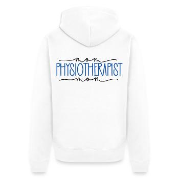 Physiotherapist stolze Mama süßes Geschenk - Unisex Premium Bio Zip Hoodie - Weiß - Hinten - Thijin (182cm)