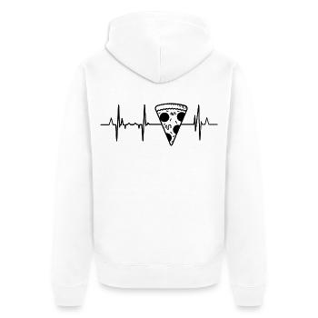 My heart beats for pizza - Unisex Premium Organic Zip Hoodie - white - Back - Thijin (182cm)
