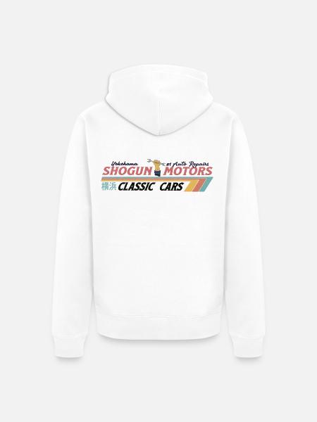 Shogun Motors retro sign - Unisex Premium Bio Zip Hoodie - Weiß
