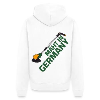 Lawn trimmer Lawn mowing - Mowing in Germany - Unisex Premium Organic Zip Hoodie - white - Back - Thijin (182cm)