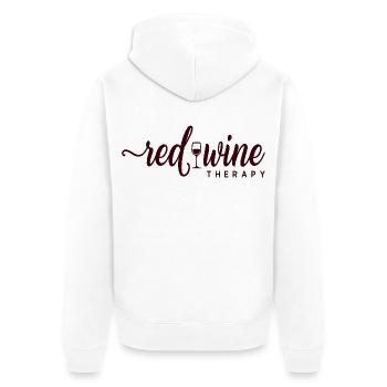 Red Wine Therapy Wine Saying Relaxation - Unisex Premium Organic Zip Hoodie - white - Back - Thijin (182cm)