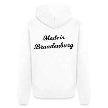 Brandenburg und Berlin - Unisex Premium Bio Zip Hoodie - Weiß - Hinten - Thijin (182cm)
