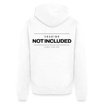 Pommes - Sharing Not Included - Fastfood - Unisex Premium Bio Zip Hoodie - Weiß - Hinten - Thijin (182cm)