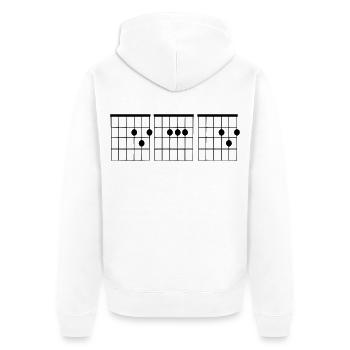 Gitarre für Gitarristenakkord 001 - Unisex Premium Bio Zip Hoodie - Weiß - Hinten - Thijin (182cm)