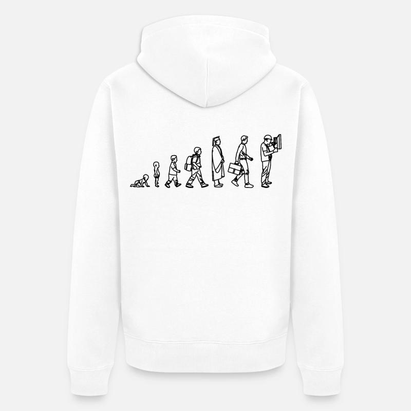 Évolution de l’électricien - Veste à capuche bio Premium Unisexe - blanc