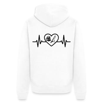 Bière de pêche au cœur - Veste à capuche bio Premium Unisexe - blanc - Dos - Thijin (182cm)