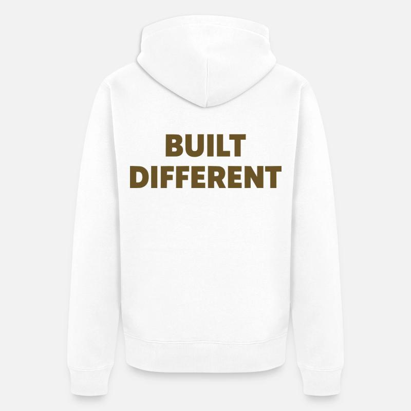 Typographie d’affirmation différente construite - Veste à capuche bio Premium Unisexe - blanc