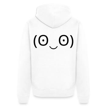 Émoticône stupéfait (ʘ‿ʘ) grands yeux - Veste à capuche bio Premium Unisexe - blanc - Dos - Thijin (182cm)