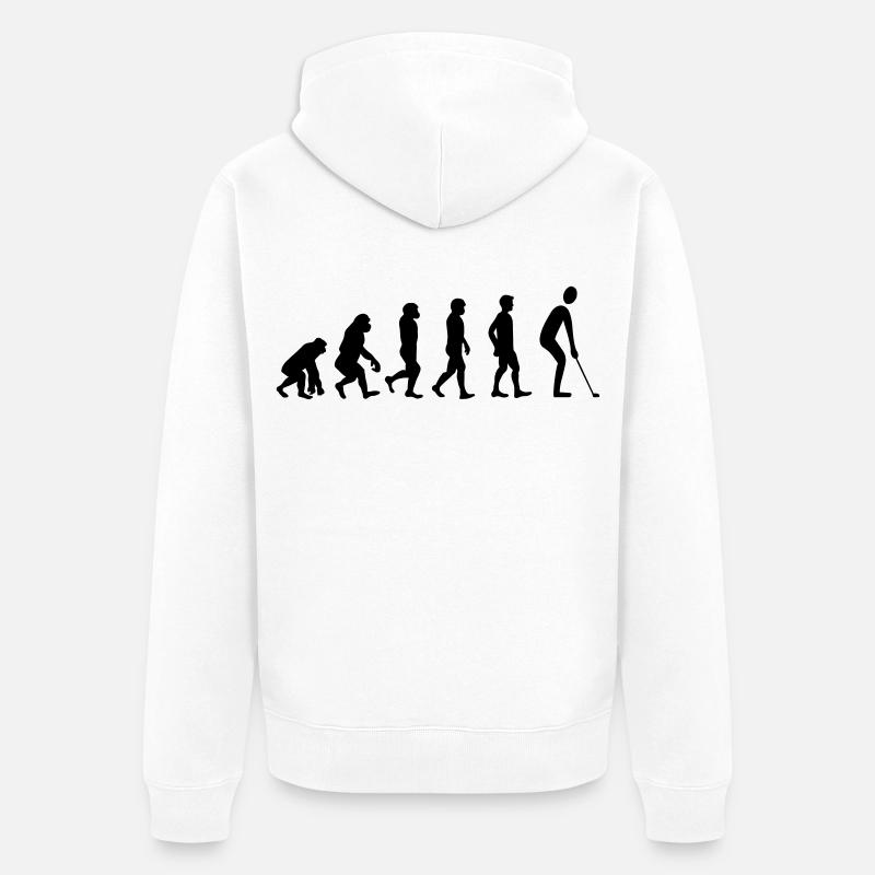 Golf de l’évolution - Veste à capuche bio Premium Unisexe - blanc
