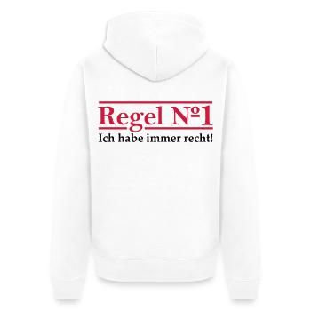 Rule # 1 I'm always right. - Unisex Premium Organic Zip Hoodie - white - Back - Thijin (182cm)