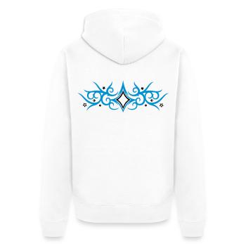 Tribal Tattoo ornament with stars. - Unisex Premium Organic Zip Hoodie - white - Back - Thijin (182cm)