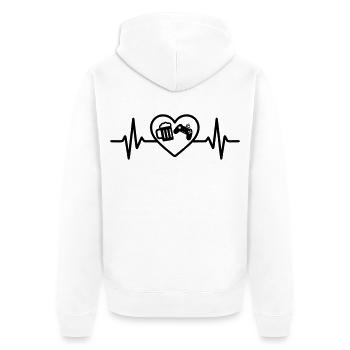 Heart Gaming Beer - Unisex Premium Organic Zip Hoodie - white - Back - Thijin (182cm)
