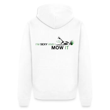 Je suis sexy et je la tonds – Drôle de jardinier - Veste à capuche bio Premium Unisexe - blanc - Dos - Thijin (182cm)