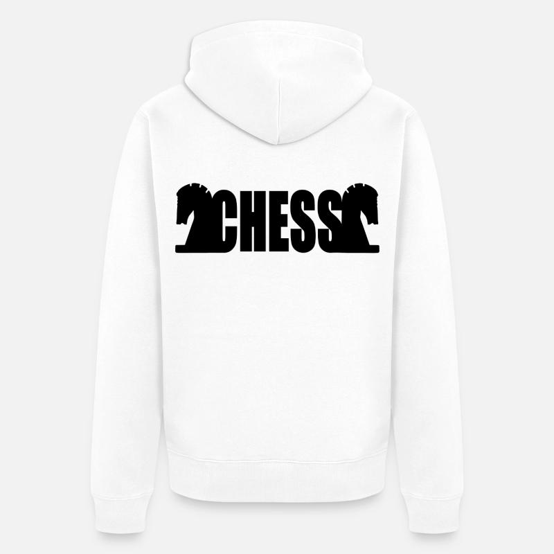 Échecs - Veste à capuche bio Premium Unisexe - blanc