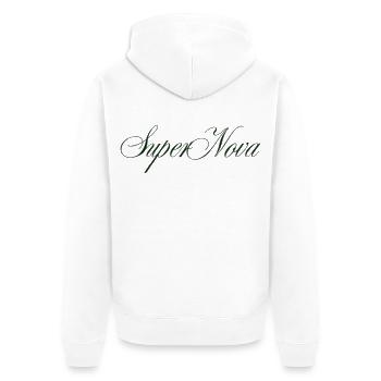 SuperNova-Zeichen - Unisex Premium Bio Zip Hoodie - Weiß - Hinten - Thijin (182cm)