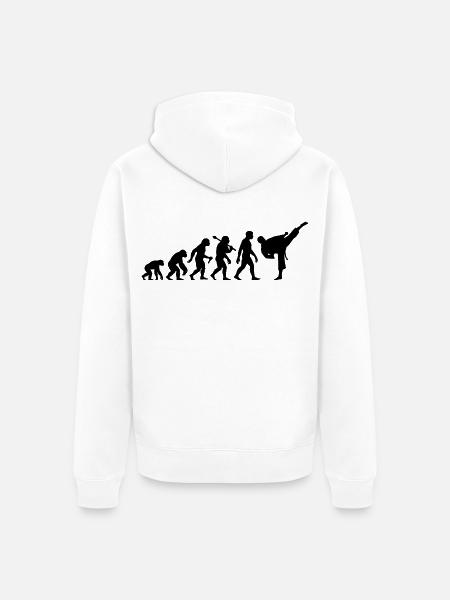 Karate Evolution für Karateschüler Martial Arts - Unisex Premium Bio Zip Hoodie - Weiß