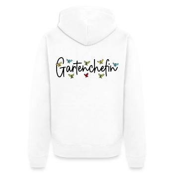 Garten Chefin Gärtnerin Gartenarbeit Gartenchefin - Unisex Premium Bio Zip Hoodie - Weiß - Hinten - Thijin (182cm)