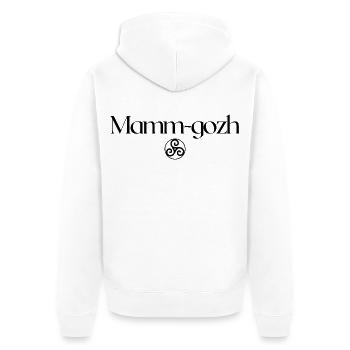 Mamm-gozh Triskell Fête Grand-mère bretonne - Veste à capuche bio Premium Unisexe - blanc - Dos - Thijin (182cm)