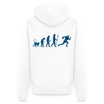 Development of a football player - Unisex Premium Organic Zip Hoodie - white - Back - Thijin (182cm)