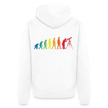 Evolution Astronomy – Space Telescope Design - Unisex Premium Organic Zip Hoodie - white - Back - Thijin (182cm)