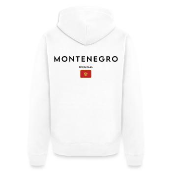 Montenegrin pride, minimalist sleek design - Unisex Premium Organic Zip Hoodie - white - Back - Thijin (182cm)