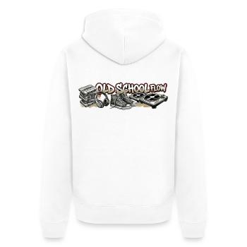 Motif rétro hip-hop Old School Flow - Veste à capuche bio Premium Unisexe - blanc - Dos - Thijin (182cm)