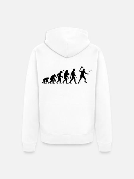 Ping-Pong Evolution für Tischtennisspieler - Unisex Premium Bio Zip Hoodie - Weiß