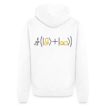 Keine Katzen wurden verletzt (für helle Hintergründe) - Unisex Premium Bio Zip Hoodie - Weiß - Hinten - Thijin (182cm)