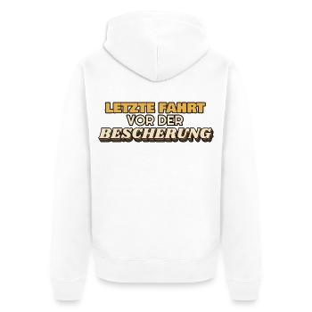 Letzte Fahrt vor der Bescherung - Busfahrer - Unisex Premium Bio Zip Hoodie - Weiß - Hinten - Thijin (182cm)