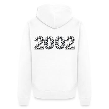 2002 Geburtsjahr Fussball - Unisex Premium Bio Zip Hoodie - Weiß - Hinten - Thijin (182cm)