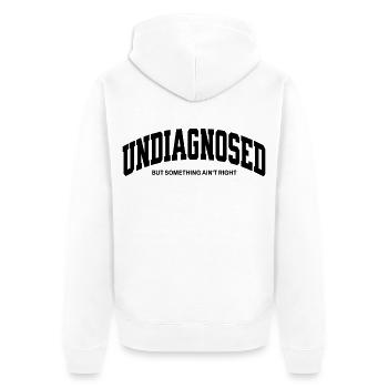 Non diagnostiqué, mais quelque chose ne va pas - Veste à capuche bio Premium Unisexe - blanc - Dos - Thijin (182cm)