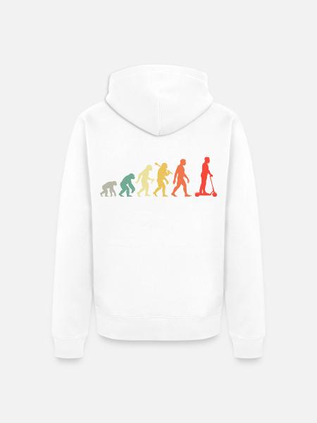 Retro Roller Evolution Elektroroller Rollerfahrer - Unisex Premium Bio Zip Hoodie - Weiß