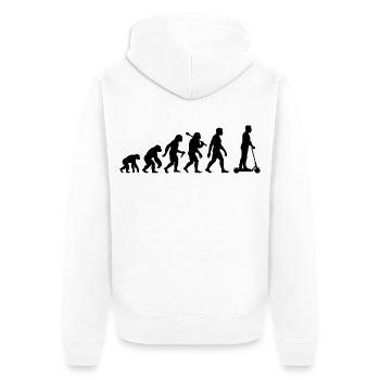 Roller Evolution Elektroroller Rollerfahrer - Unisex Premium Bio Zip Hoodie - Weiß - Hinten - Thijin (182cm)