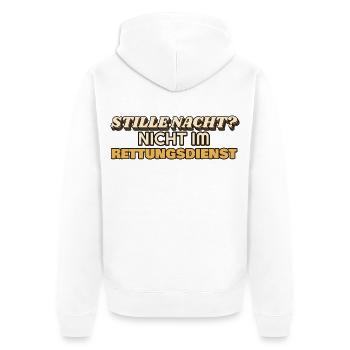 Stille Nacht? Nicht im Rettungsdienst - Retro - Unisex Premium Bio Zip Hoodie - Weiß - Hinten - Thijin (182cm)