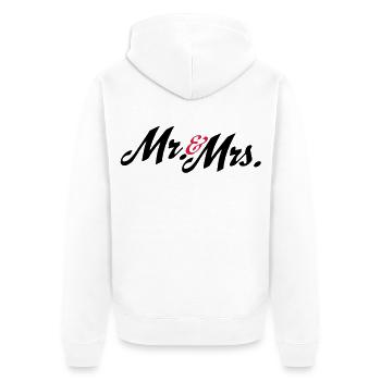 wedding - Unisex Premium Organic Zip Hoodie - white - Back - Thijin (182cm)