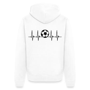 soccer ekg, pulse, heartbeat, soccer player, sport - Unisex Premium Organic Zip Hoodie - white - Back - Thijin (182cm)
