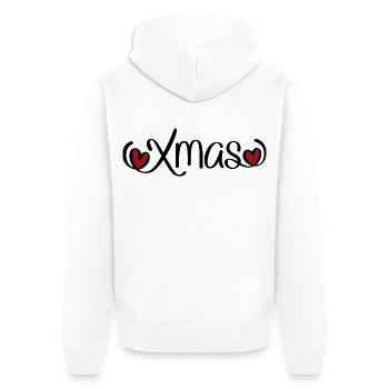 Weihnachten - Unisex Premium Bio Zip Hoodie - Weiß - Hinten - Thijin (182cm)