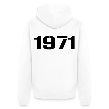 Millésime 1971 - Veste à capuche bio Premium Unisexe - blanc - Dos - Thijin (182cm)