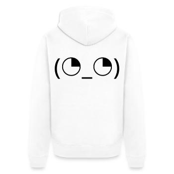 Augenrollen Emoticon (◔_◔) genervter Blick - Unisex Premium Bio Zip Hoodie - Weiß - Hinten - Thijin (182cm)