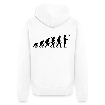Drohne Evolution Für Drone Piloten - Unisex Premium Bio Zip Hoodie - Weiß - Hinten - Thijin (182cm)