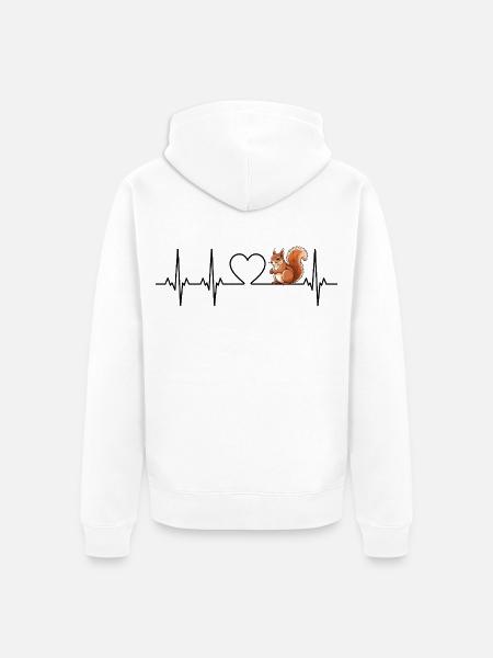 Herzschlag Eichhörnchens - Unisex Premium Bio Zip Hoodie - Weiß