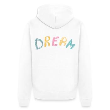 Dream - Unisex Premium Organic Zip Hoodie - white - Back - Thijin (182cm)