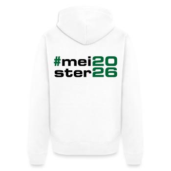 Meister 2026 Meisterschaft - Unisex Premium Bio Zip Hoodie - Weiß - Hinten - Thijin (182cm)