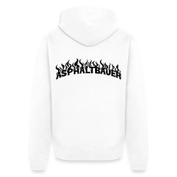 Asphaltbauer - Unisex Premium Bio Zip Hoodie - Weiß - Hinten - Thijin (182cm)