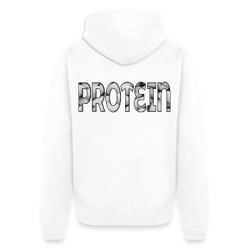 Protein Bohnen - Unisex Premium Bio Zip Hoodie - Weiß - Hinten - Thijin (182cm)