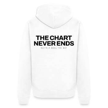 Arzt - The Chart Never Ends - Medizin - Unisex Premium Bio Zip Hoodie - Weiß - Hinten - Thijin (182cm)