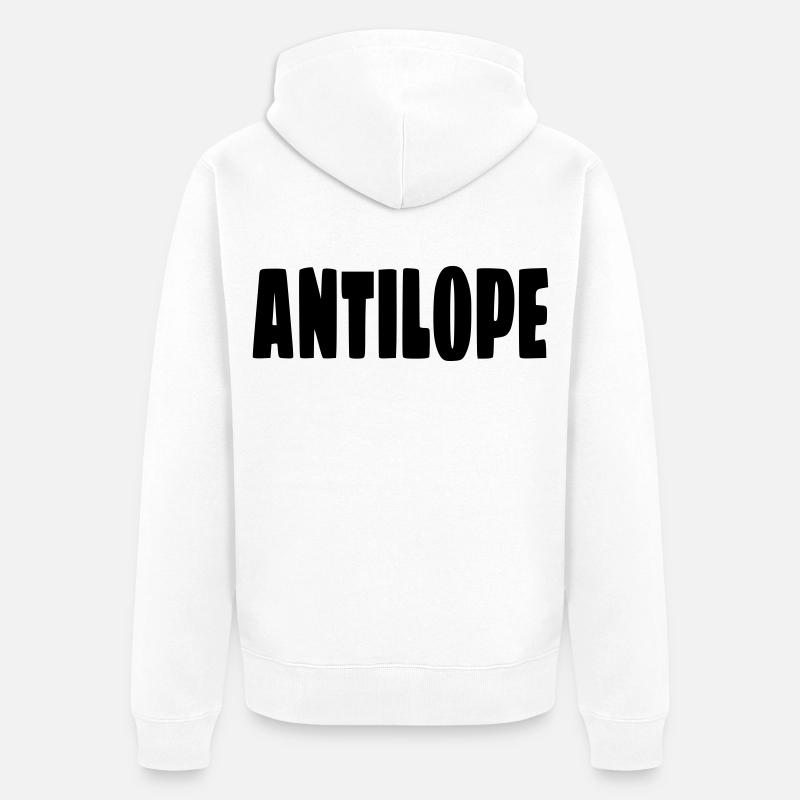 Antilope. Humour en fauteuil roulant # - Veste à capuche bio Premium Unisexe - blanc