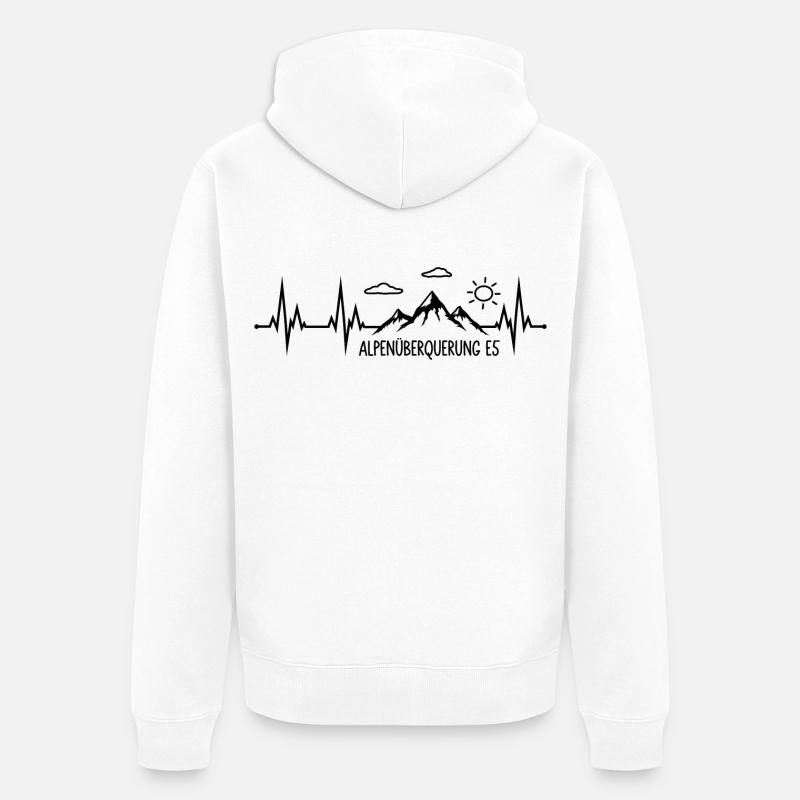 Alpenüberquerung E5 - Unisex Premium Bio Zip Hoodie - Weiß