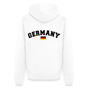 DEUTSCHLAND GERMANY EUROPA DEUTSCHE SPORT FAN - Unisex Premium Bio Zip Hoodie - Weiß - Hinten - Thijin (182cm)