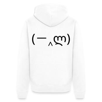 Mains émoticôniques (-‸ლ) facepalm devant le visage - Veste à capuche bio Premium Unisexe - blanc - Dos - Thijin (182cm)
